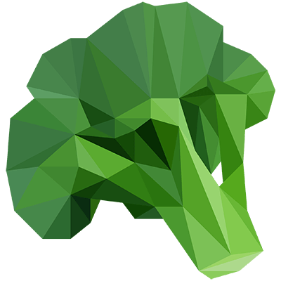 polygon art of a broccoli